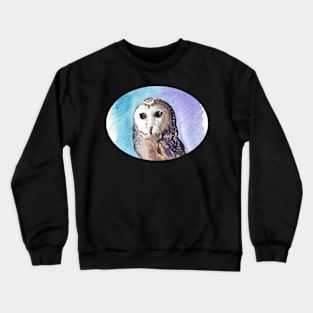 Owl watercolour painting- wildlife inspired art Crewneck Sweatshirt